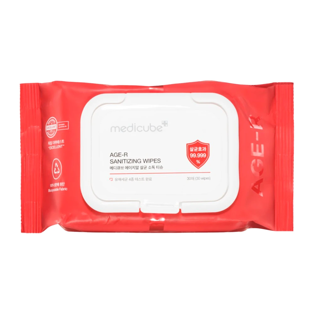 Lenço Demaquilante Medicube Age-R Sanitizing Wipes 30 Unidades