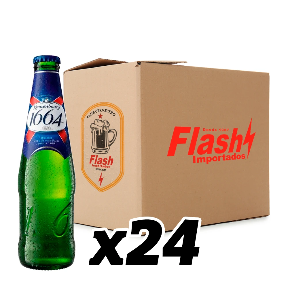 Cerveja Kronenbourg 1664 Lager Long Neck Caixa com 24x330ml