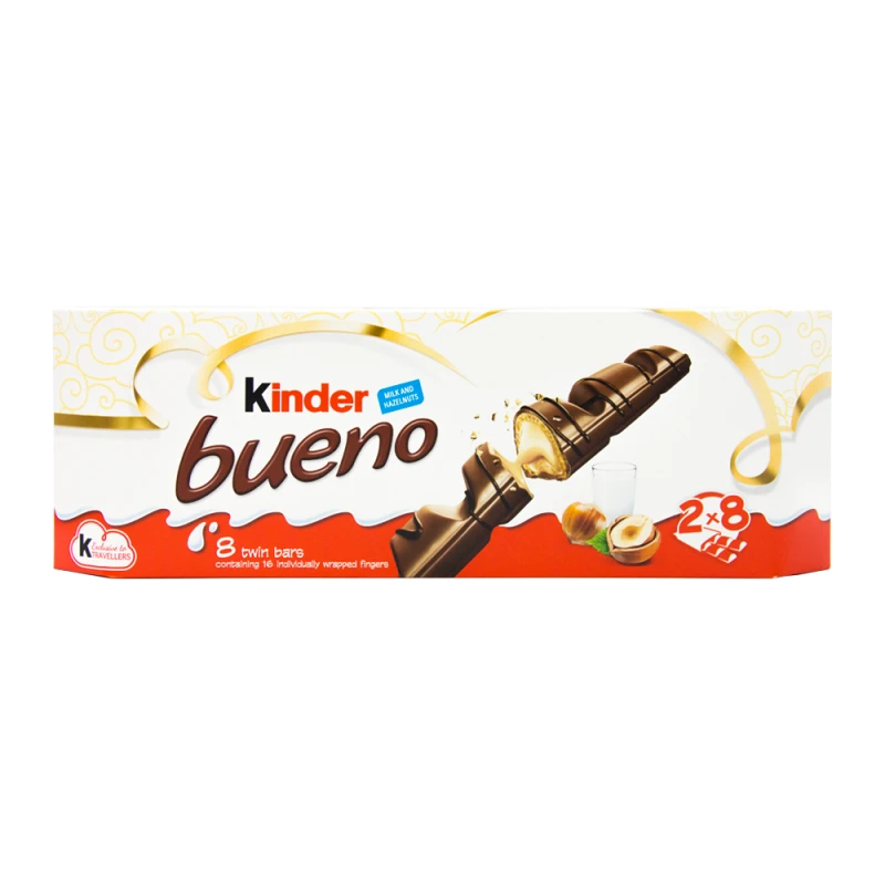 Chocolate Kinder Bueno Ao Leite Com 8 Unidades Caixa 344G