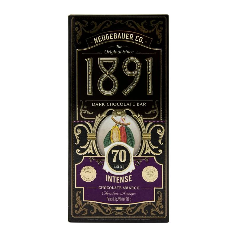 Barra Chocolate Neugebauer 1891 Intenso 70% Cacau 90G