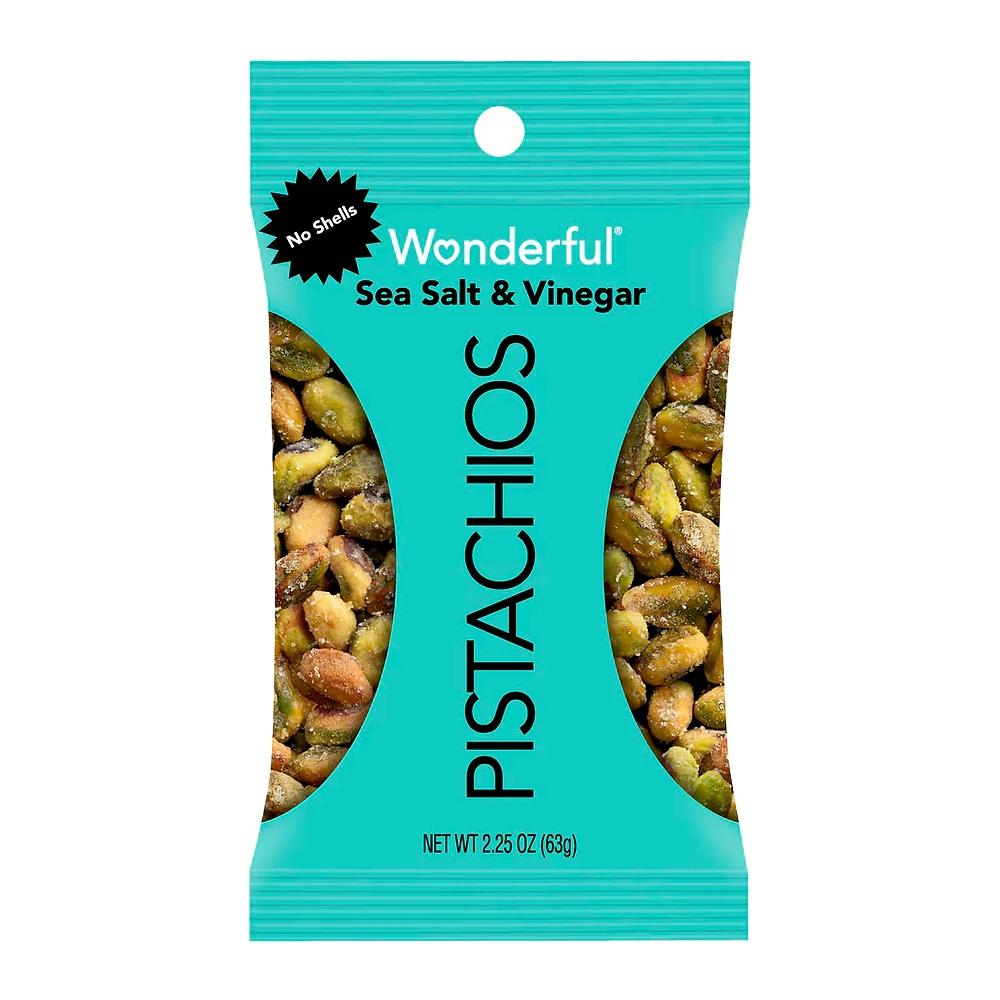 Pistache Wonderful Sem Casca Com Sal Marinho e Vinagre Pacote 63G
