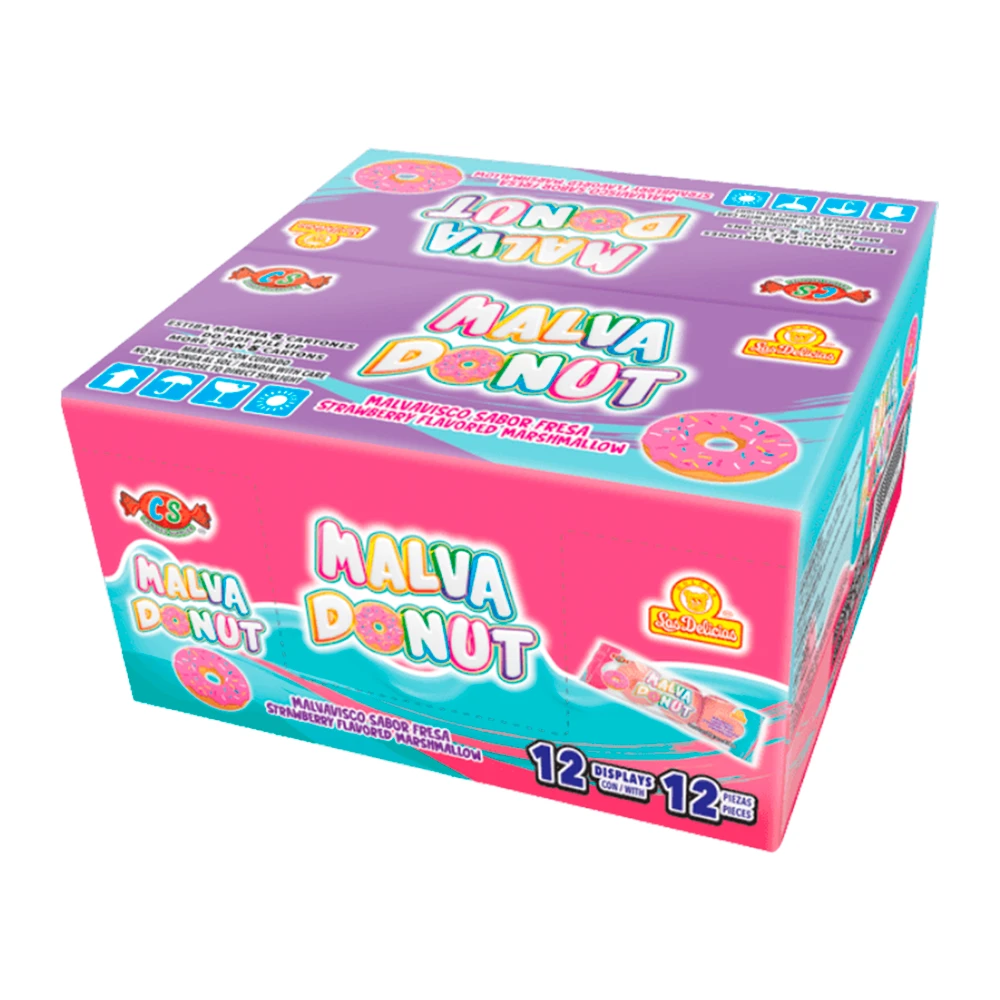 Marshmallow La Delicias Malva Donut Caixa 12X21G