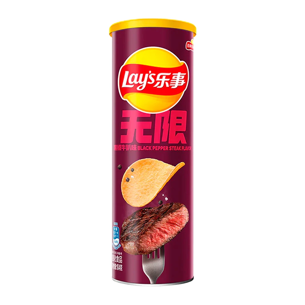 Batata Frita Lays Churrasco Com Pimenta Preta Tubo 90G