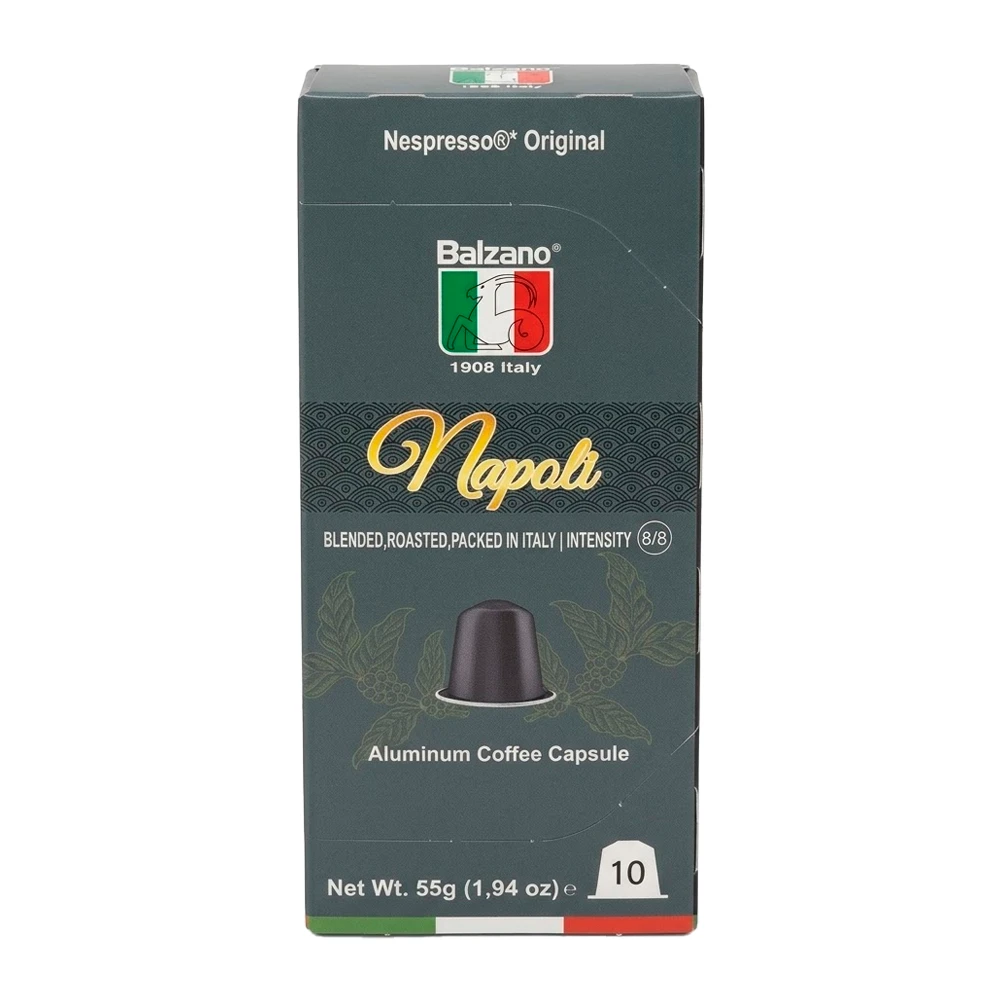 Cápsulas de Café Balzano Coffee Napoli Intensy 8/8 Caixa X10 Unidades