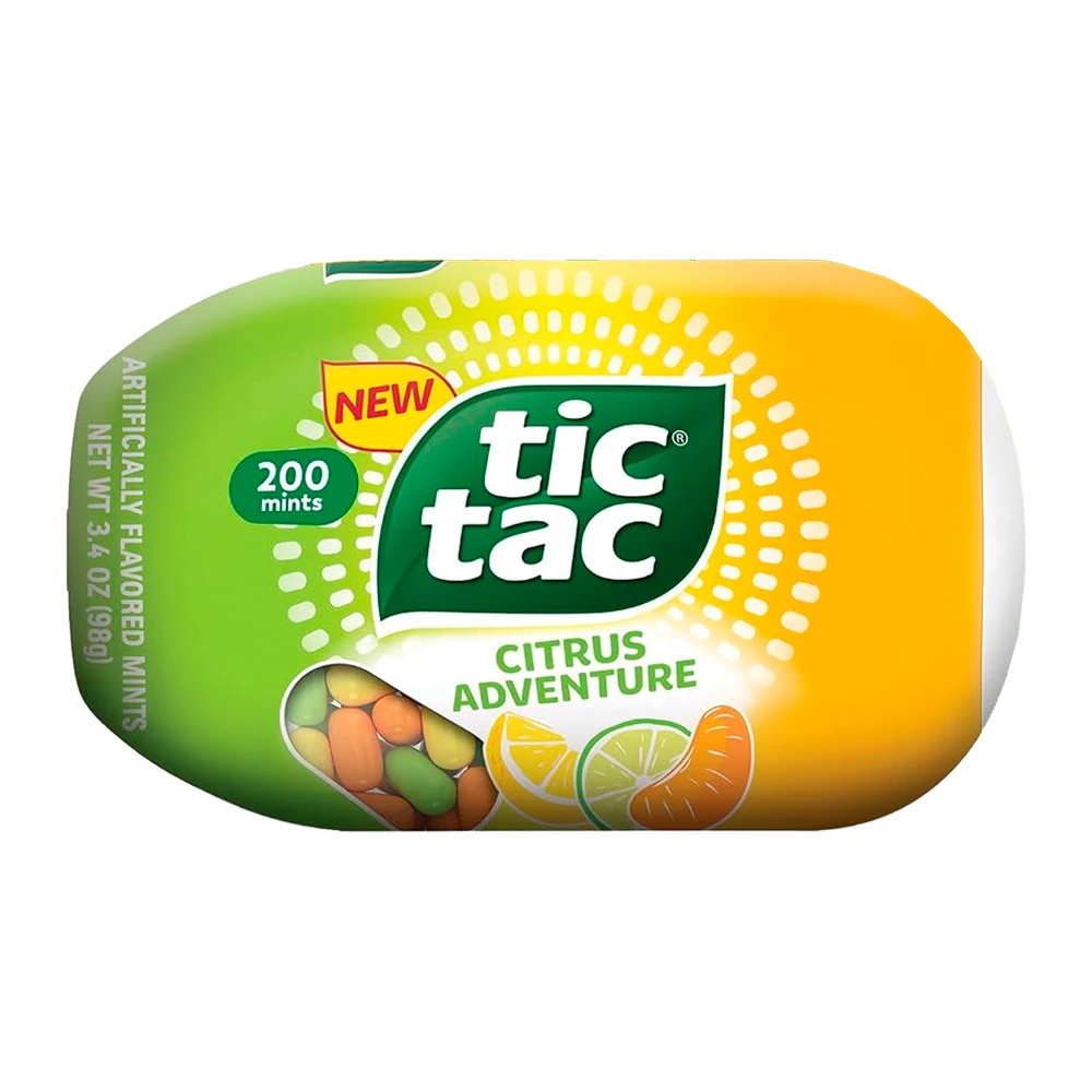 Bala Tic Tac Citrus Adventure Pote 200 Unidades 3.4Oz 98G