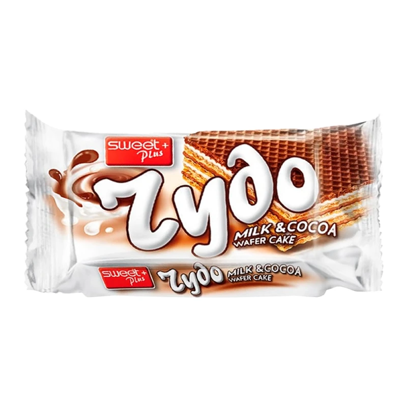 Biscoito Wafer Sweet Plus Zydo Leite e Cacao 40G