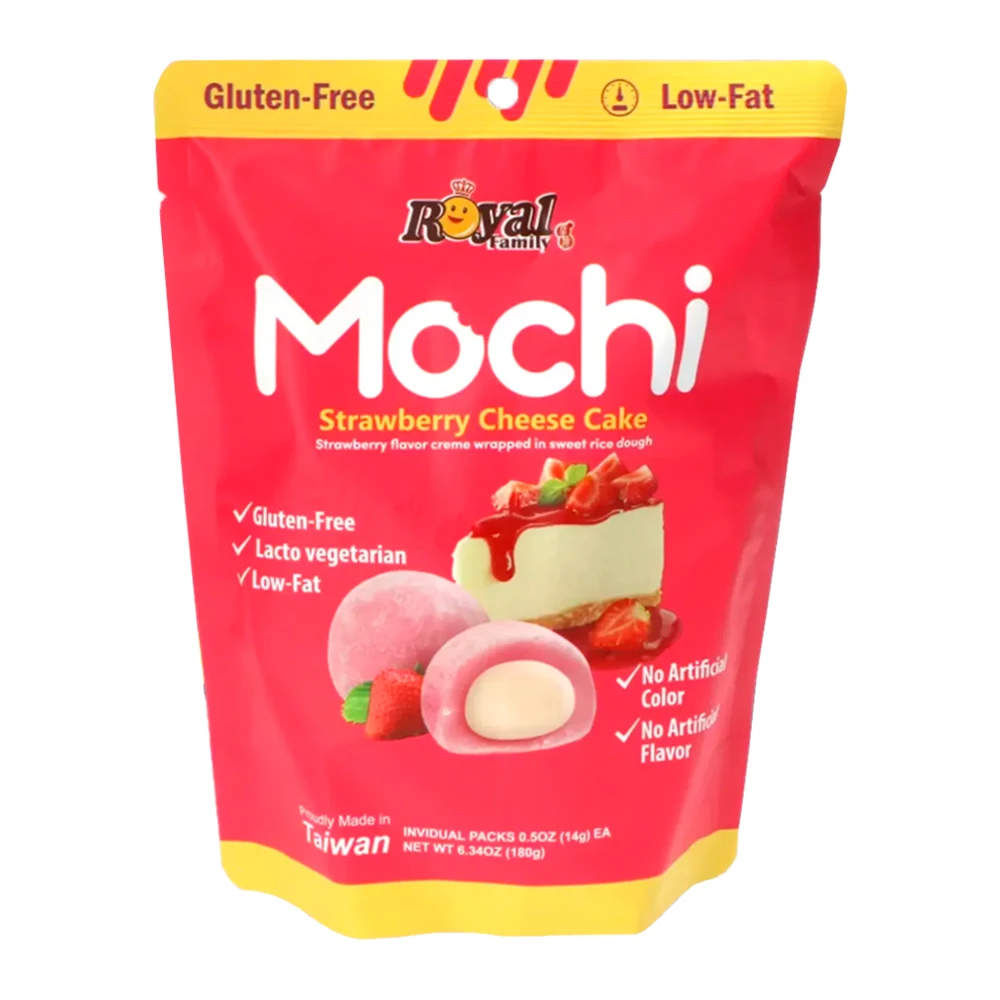 Mochi Royal Family Recheio Cheesecake de Morango Pacote 180G