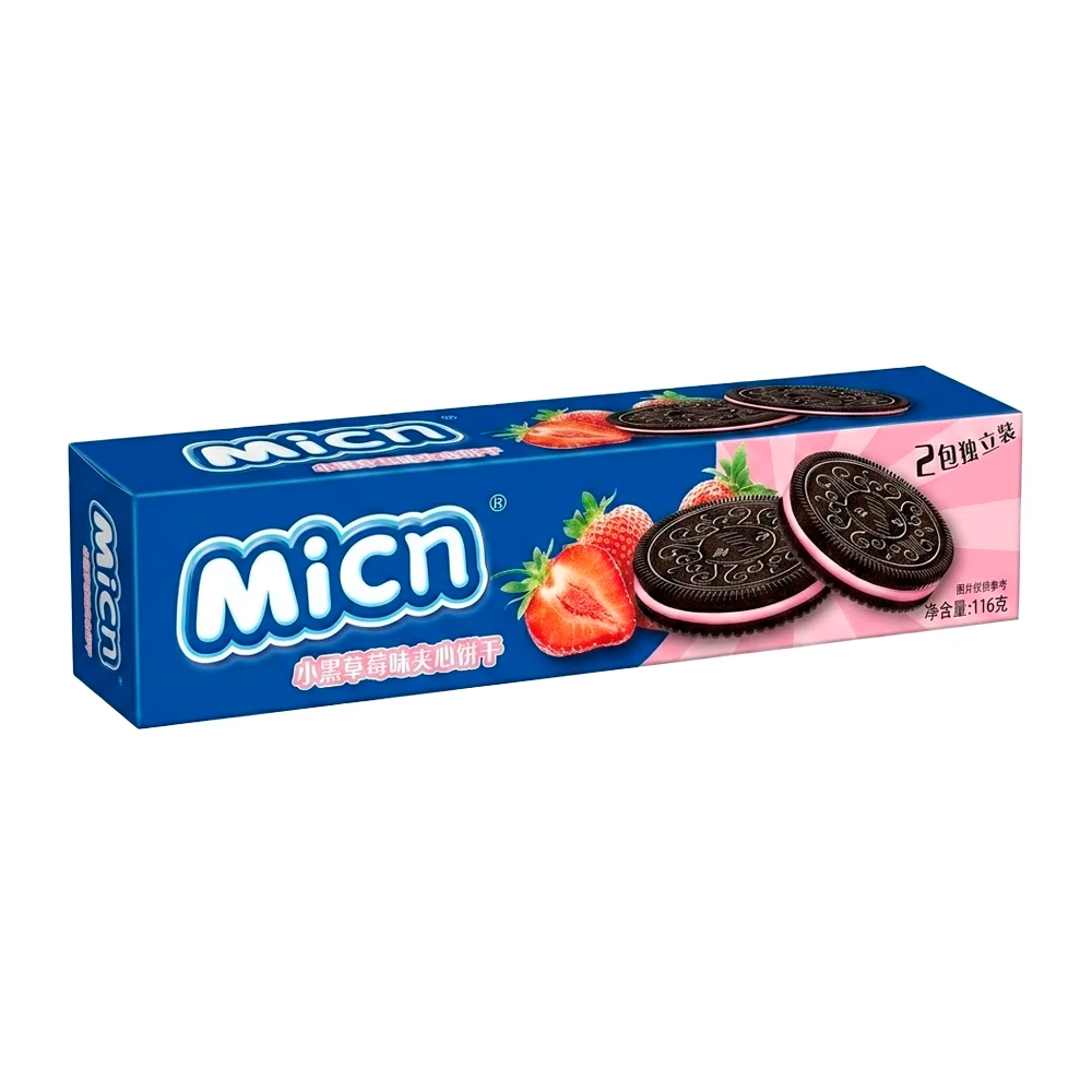 Biscoito Micn Recheio de Morango Caixa 116G
