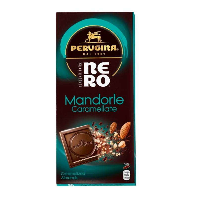 Barra Chocolate Perugina Amargo Com Amêndoas e Caramelo 48% 85G
