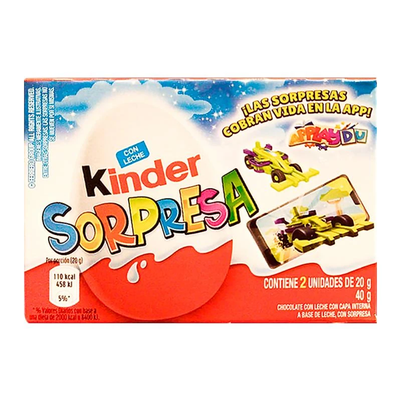 Kinder Ovo Surpresa Menino Com 2 Unidades Caixa 40G