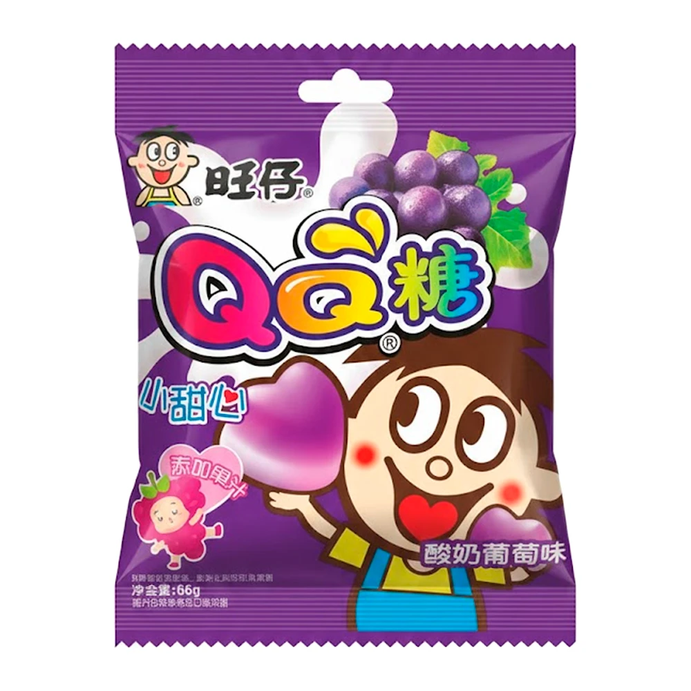 Bala de Gelatina Wang Zai Sabor Uva Pacote 66G