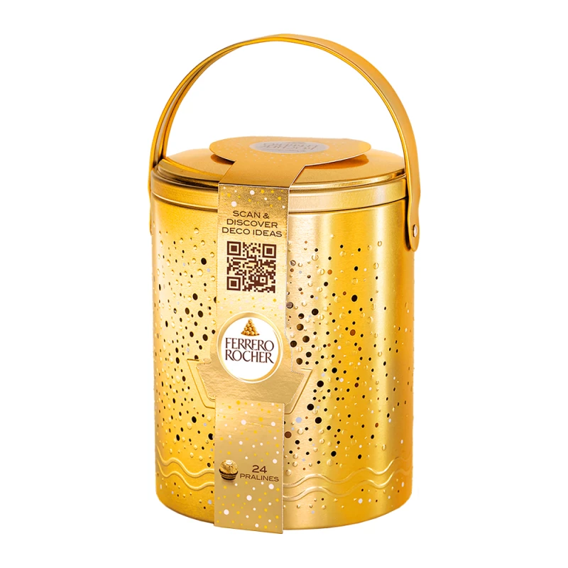 Bombom Ferrero Rocher Com 24 Unidades Lata de Natal 300G