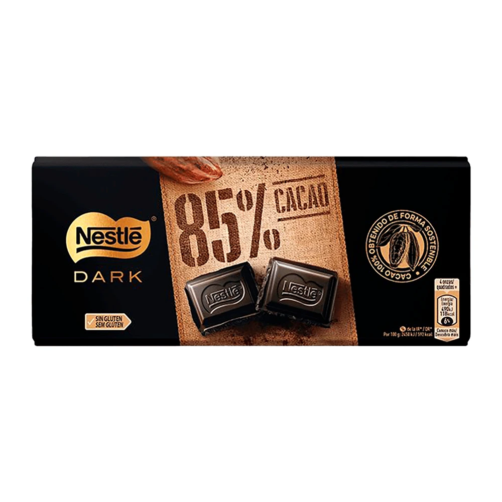 Barra Chocolate Nestle Dark Sem Glúten 85% Cacau 120G