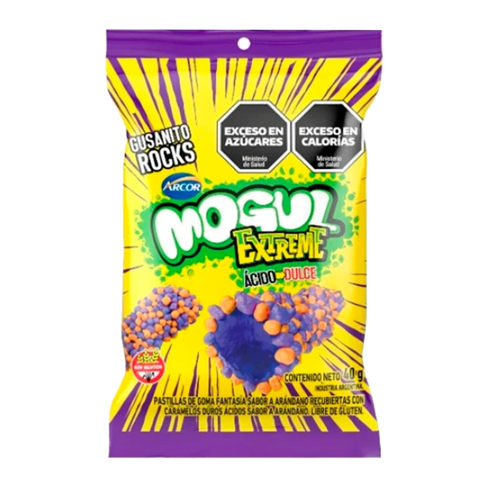 Bala de Gelatina Arcor Mogul Minhoca Extreme Acido 40G