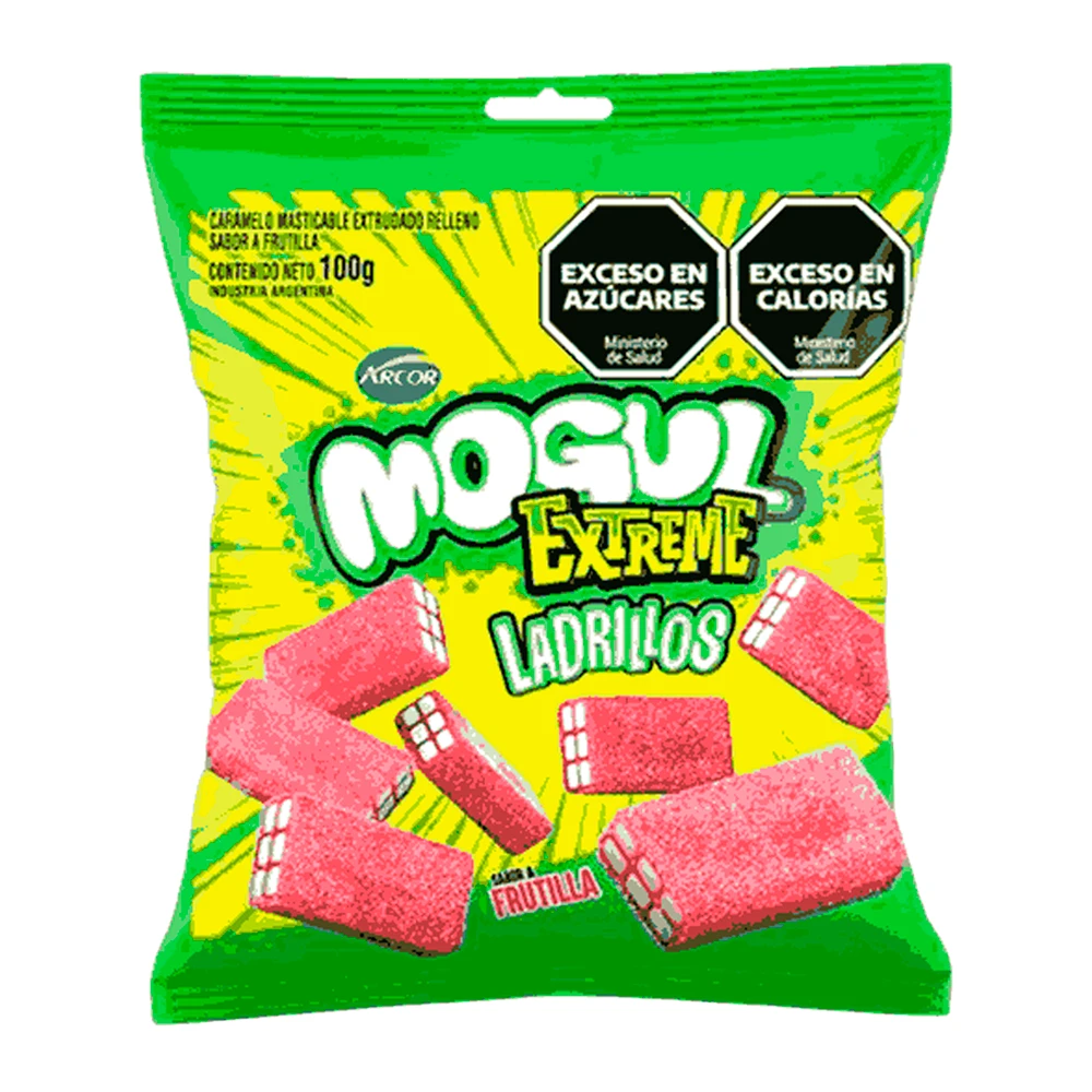 Bala De Gelatina Arcor Mogul Extremo Tijolos Acidos 100G