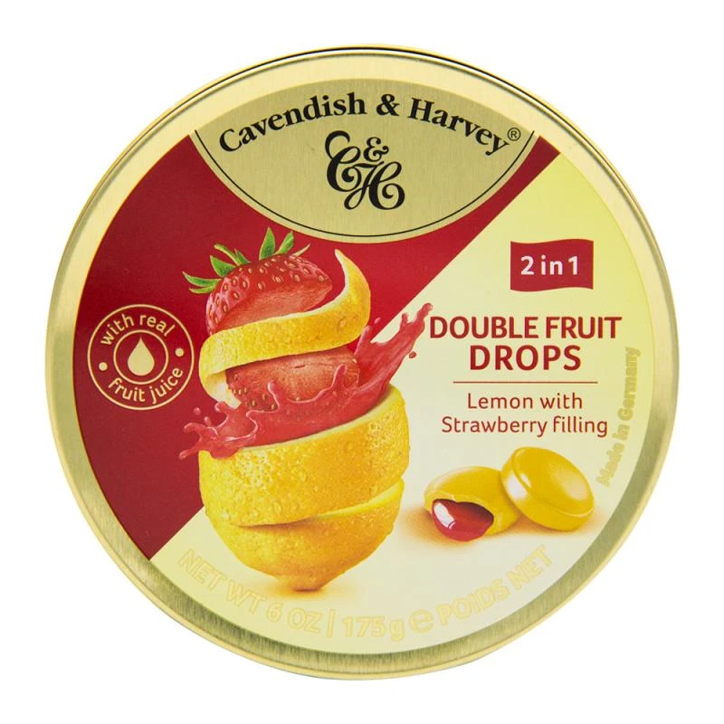 Bala Cavendish Limão e Morango Lata 175G