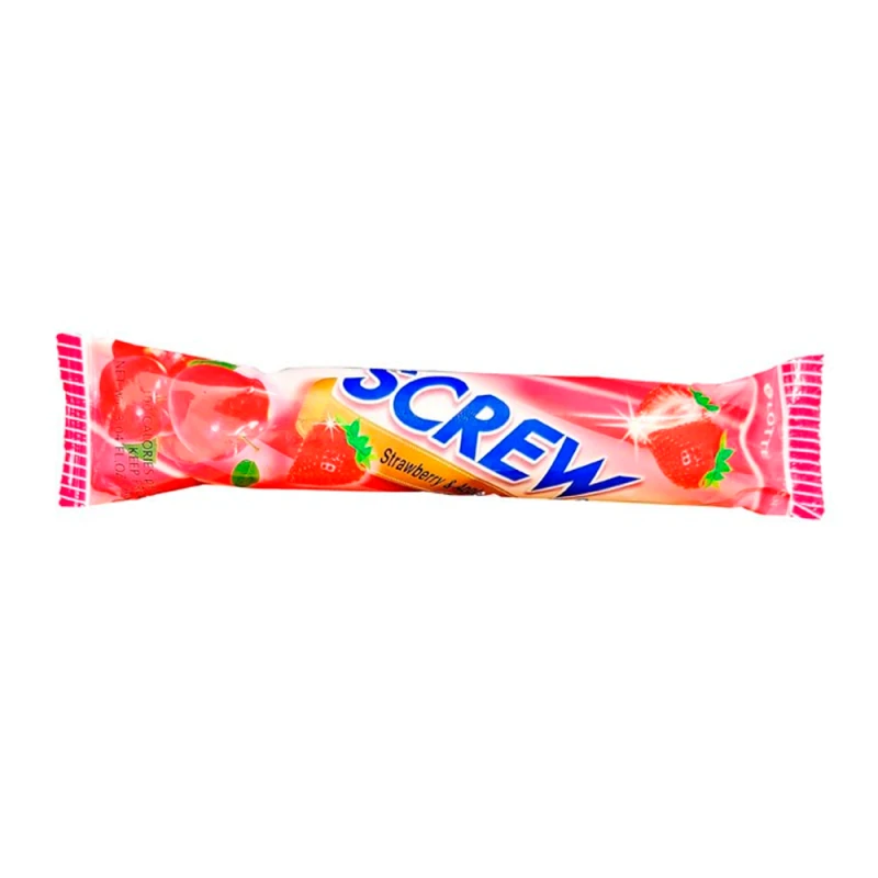Sorvete Lotte Screw Morango e Maçã Palito 90Ml