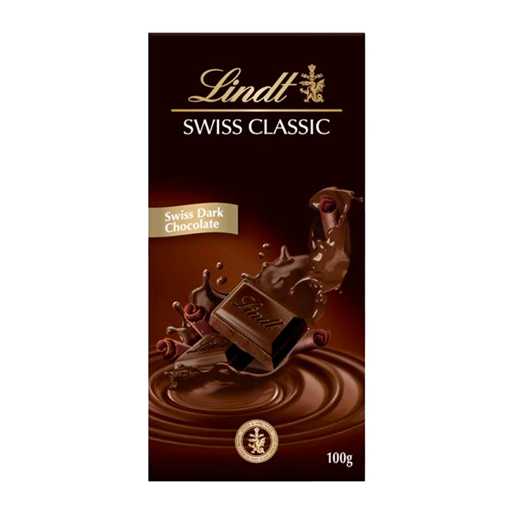 Barra Chocolate Lindt Swiss Classic Amargo 100G