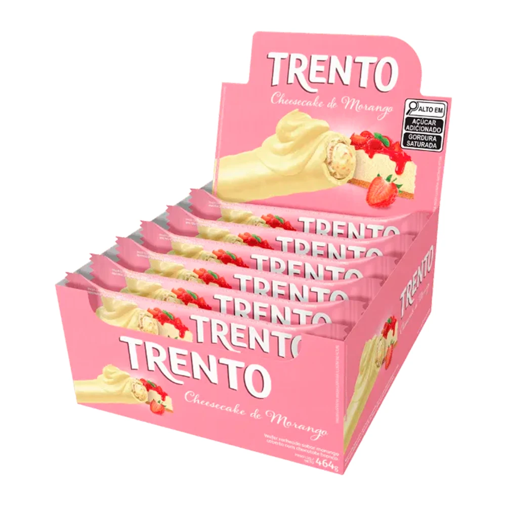 Chocolate Peccin Trento Cheesecake Morango 16Unidades X 29G