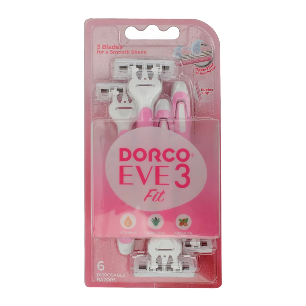 Aparelho Para Depilar Descartavel Dorco Eve 3 Fit 3 Lâminas X4 Unidades