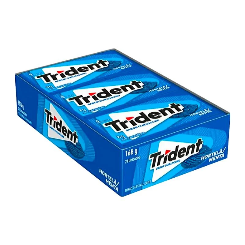 Chicletes Trident Hortelã Display 21x8g