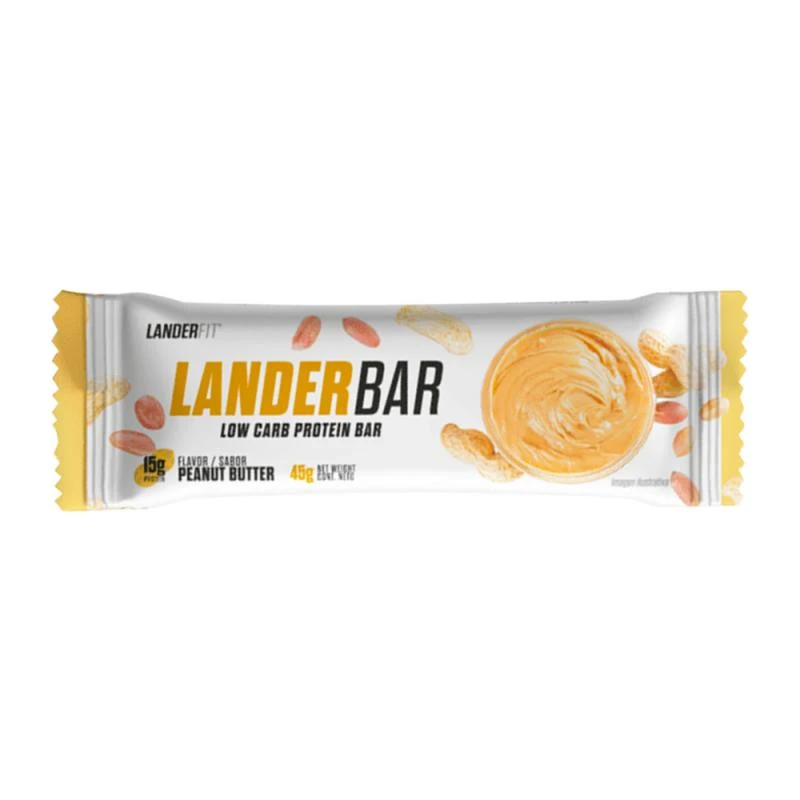 Barra de Proteína Low Carb Landerfit Creme de Amendoim 45G