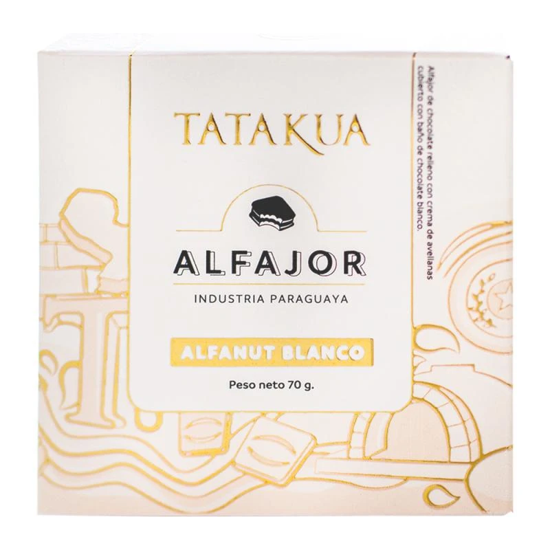 Alfajor Tatakua Recheado Nutella e Cobertura de Chocolate Branco 70G