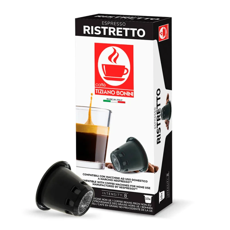 Cápsulas de Café Bonini Ristretto Para Máquinas Nespresso Com 10 Unidades