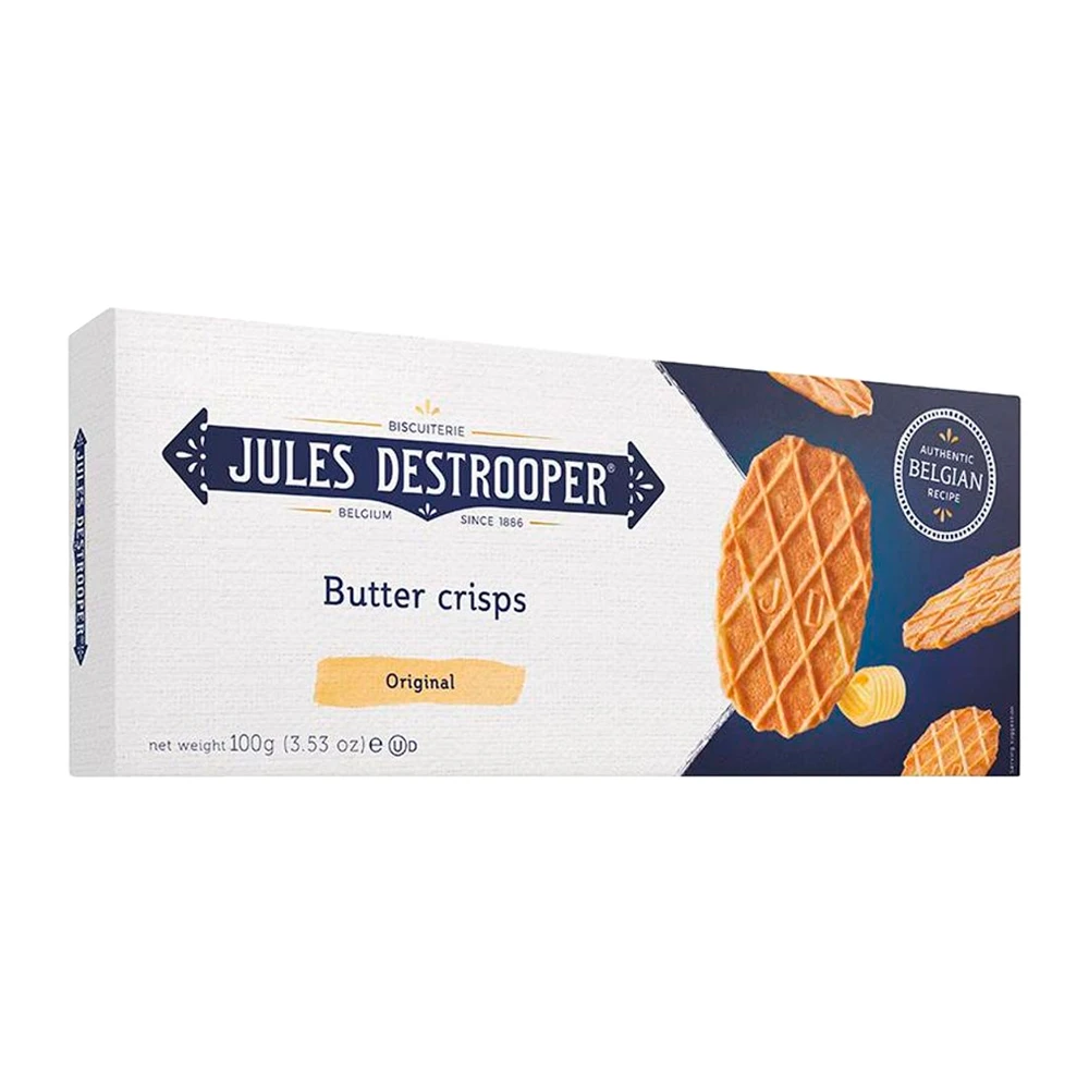 Biscoito Jules Destrooper Butter Waffles Crisps Caixa 100G