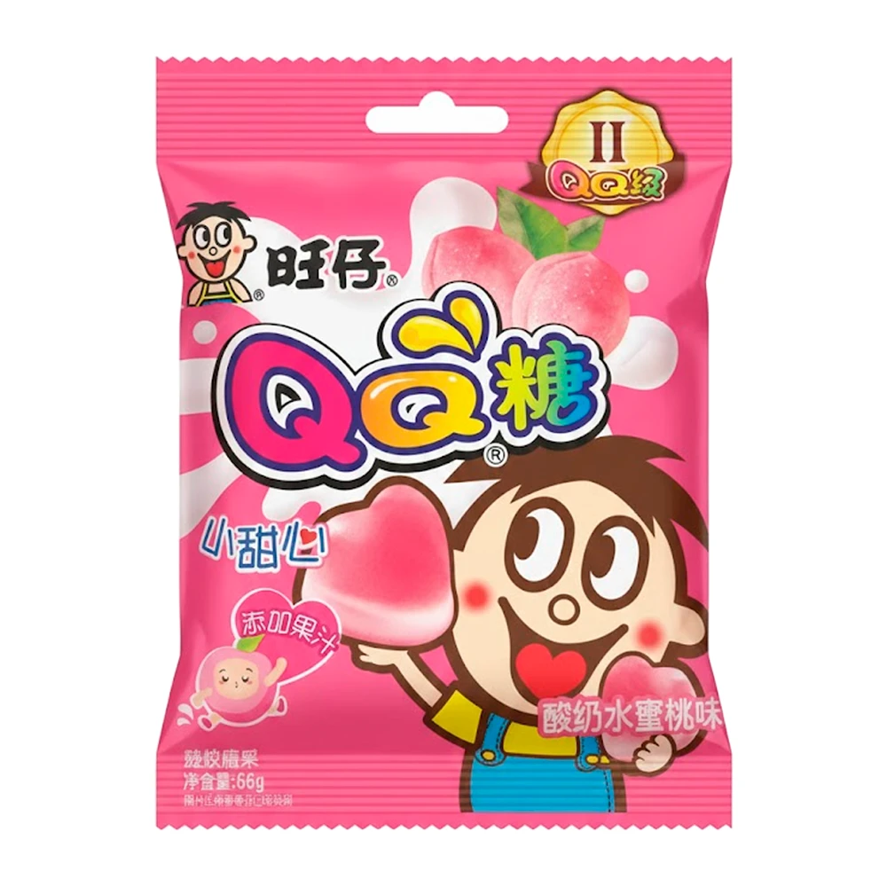Bala de Gelatina Wang Zai Sabor Pêssego Pacote 66G