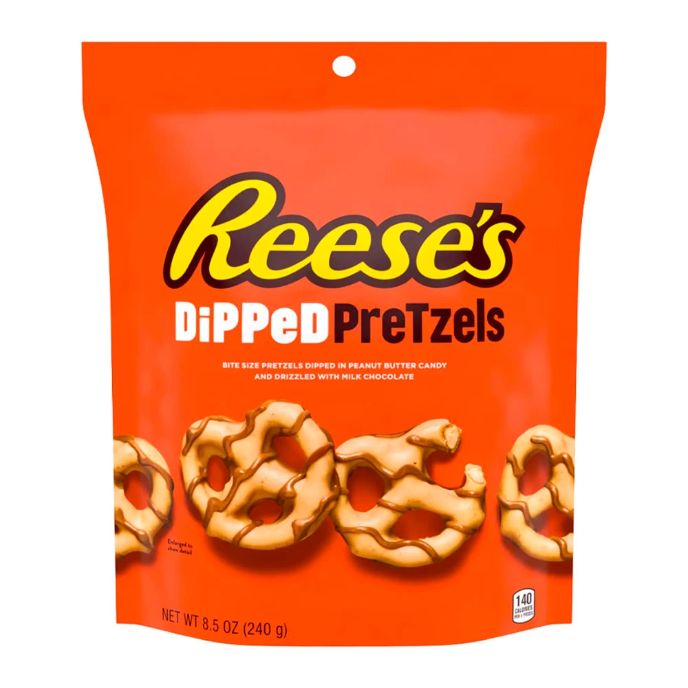 Pretzels Hersheys Reeses Cobertura de Chocolate Branco Pacote 240G