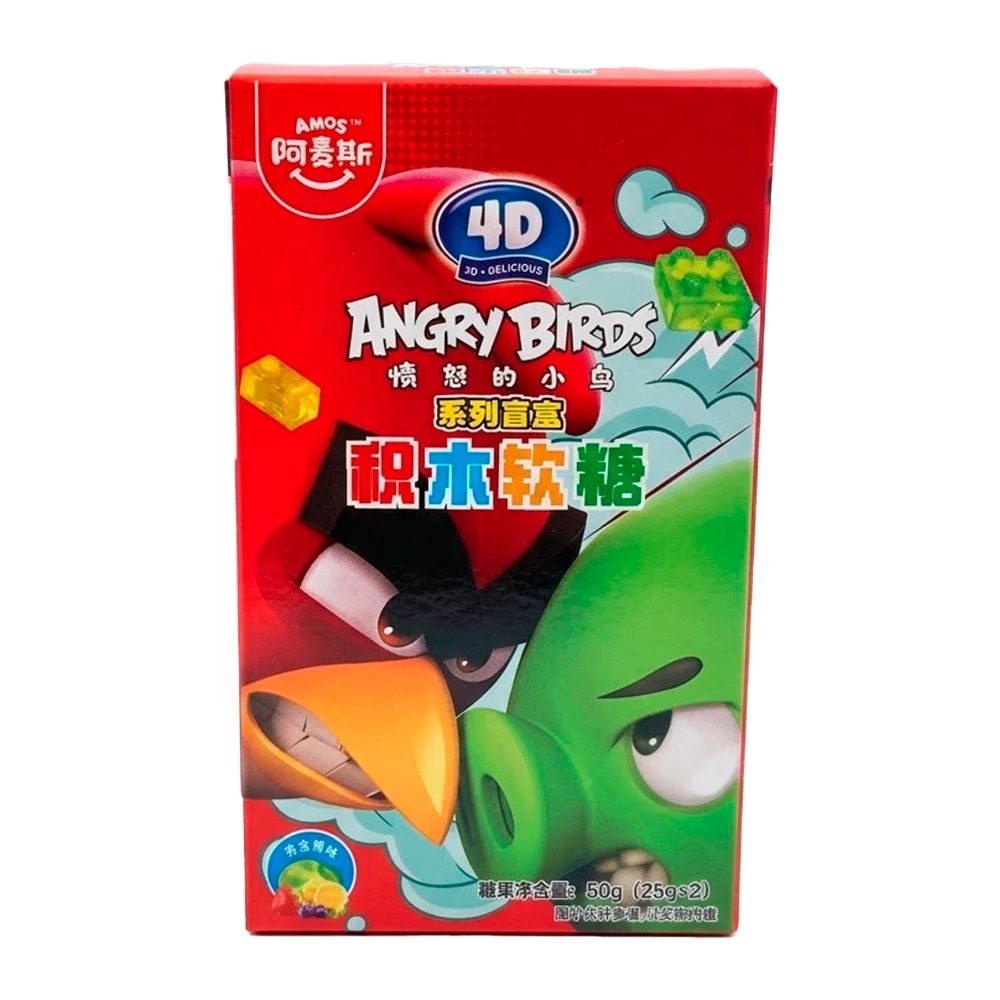 Bala de Gelatina Amos Lego Angry Birds Mix de Frutas Caixa 50G