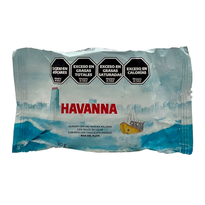 Alfajor Havanna Mar Del Plata Recheio Doce de Leite Cobertura Chocolate Amargo 70% Cacau Com Cristais de Sal Marinho 90G