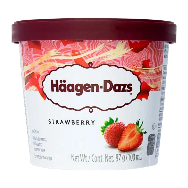 Sorvete Haagen Dazs Mini Strawberry Pote 100Ml
