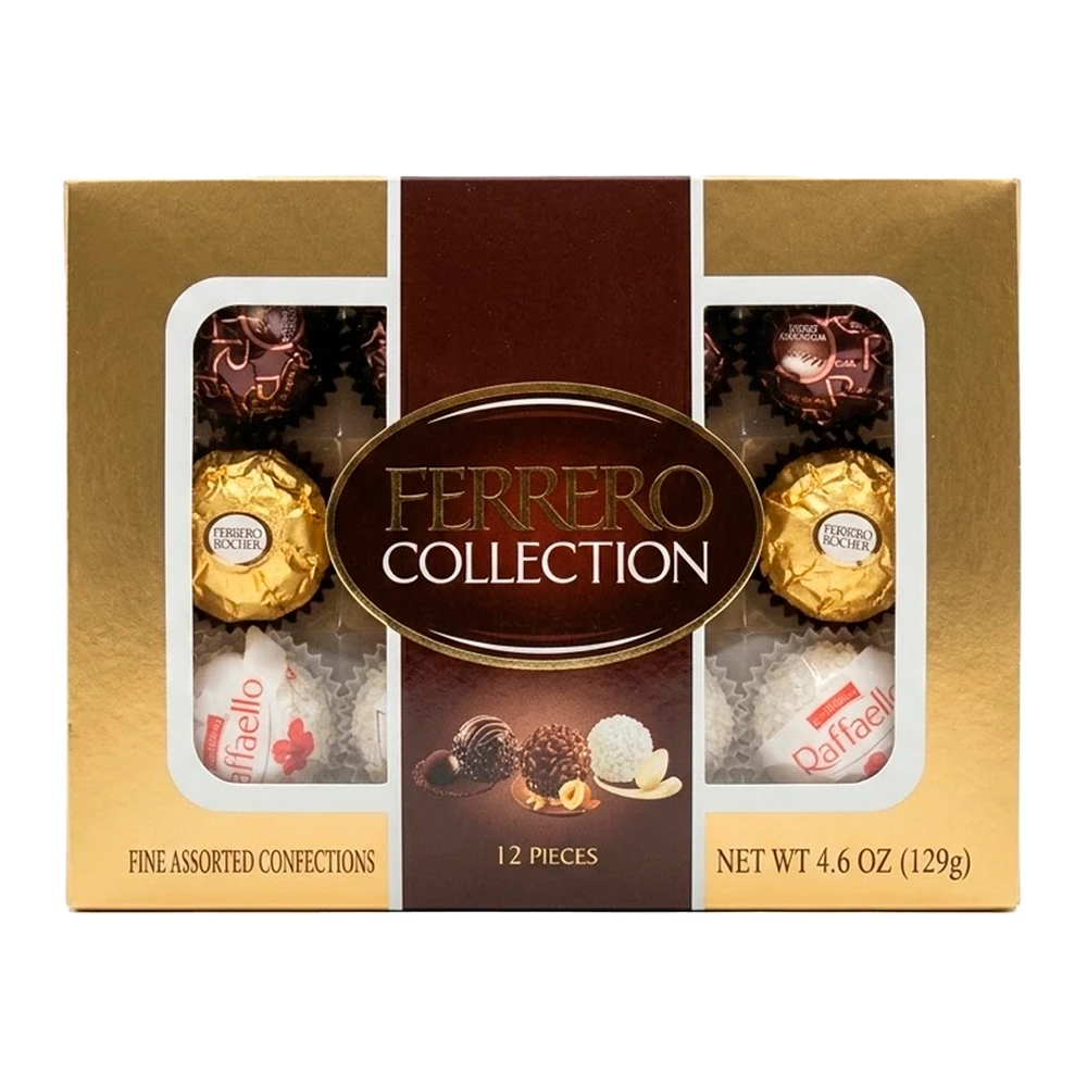 Bombom Ferrero Rocher Collection 12 Unidades Caixa 4.6Oz 129G