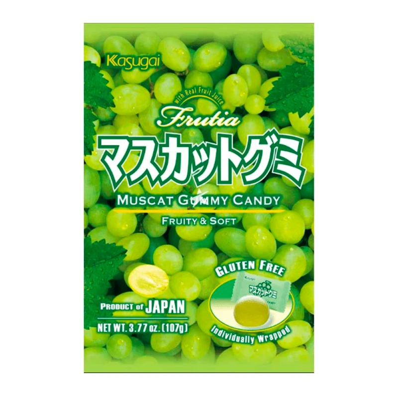 Bala de Gelatina Kasugai Uva Verde 107G