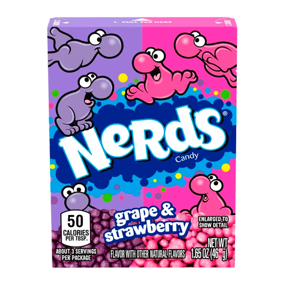 Bala Wonka Nerds Morango e Uva Caixa 46.7G