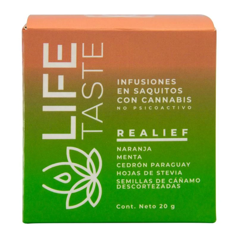 Chá Life Taste Aliviante Laranja, Hortelã, Cedron e Semente de Cannabis 10 Saquinhos