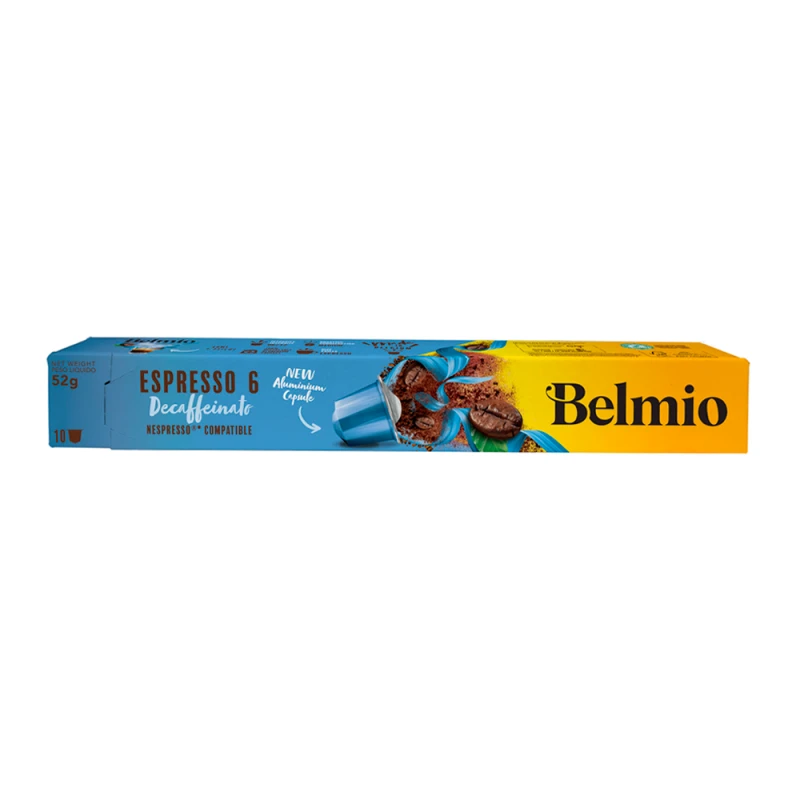 Cápsulas de Café Belmio Para Máquinas Nespresso Espresso Descafeinado Com 10 Unidades 