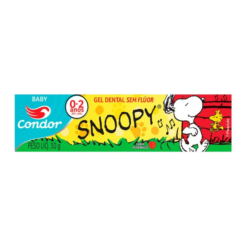 Creme Dental Condor Infantil Sem Flúor Snoopy 50G