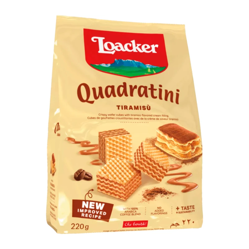 Biscoito Wafer Loacker Quadratini Tiramisu 220G
