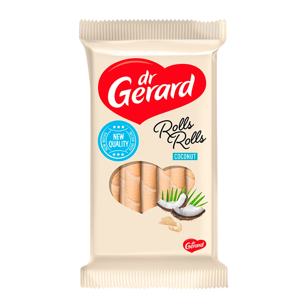 Canudinho Wafer Crocante Dr Gerard Rolls Coco Pacote 112G
