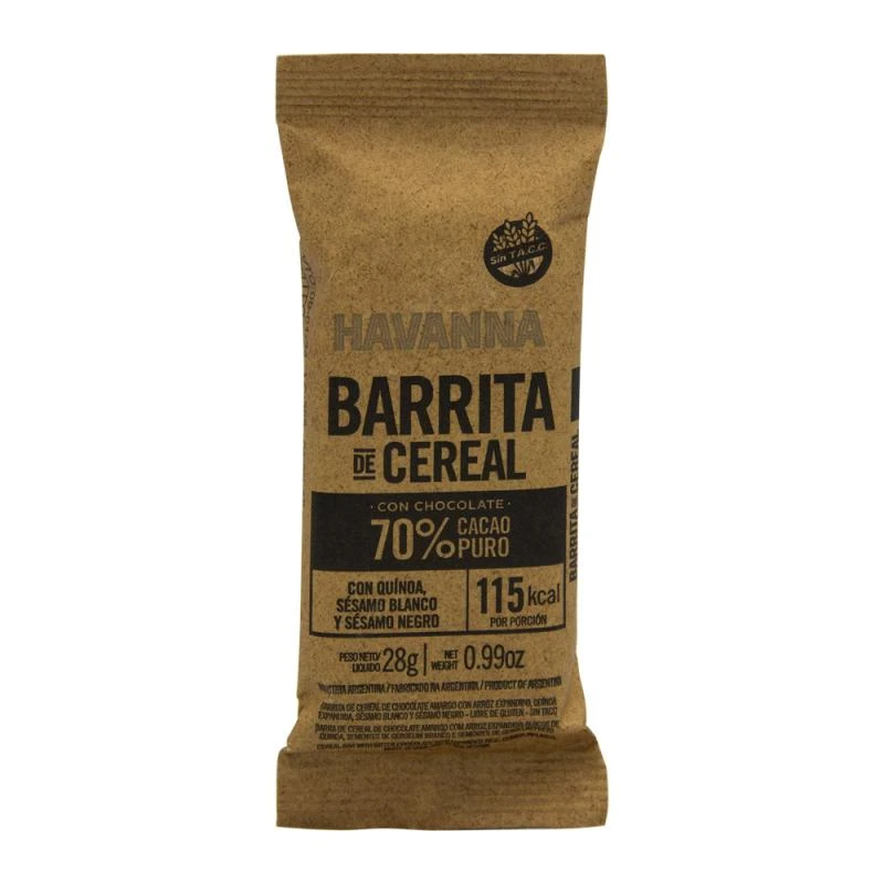 Barra de Cereal Havanna 70% Cacao 28G