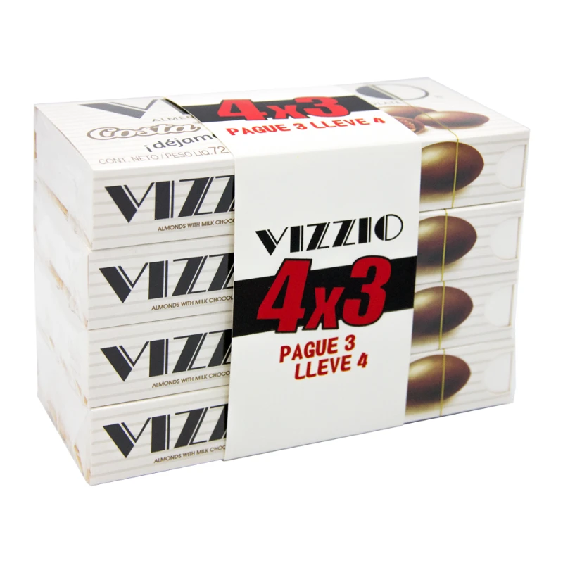 Chocolate Costa Vizzio Recheio Amêndoa 72G (Pack Pague 3 e Leve 4)