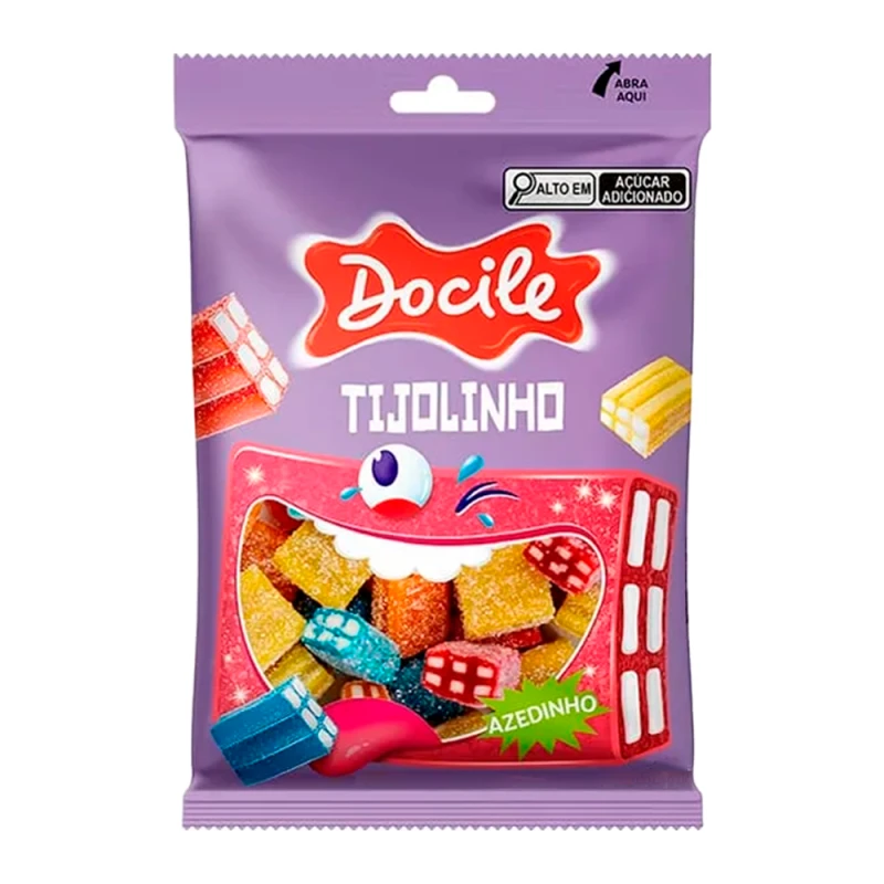 Bala de Gelatina Docile Tijolo Ácido 80G