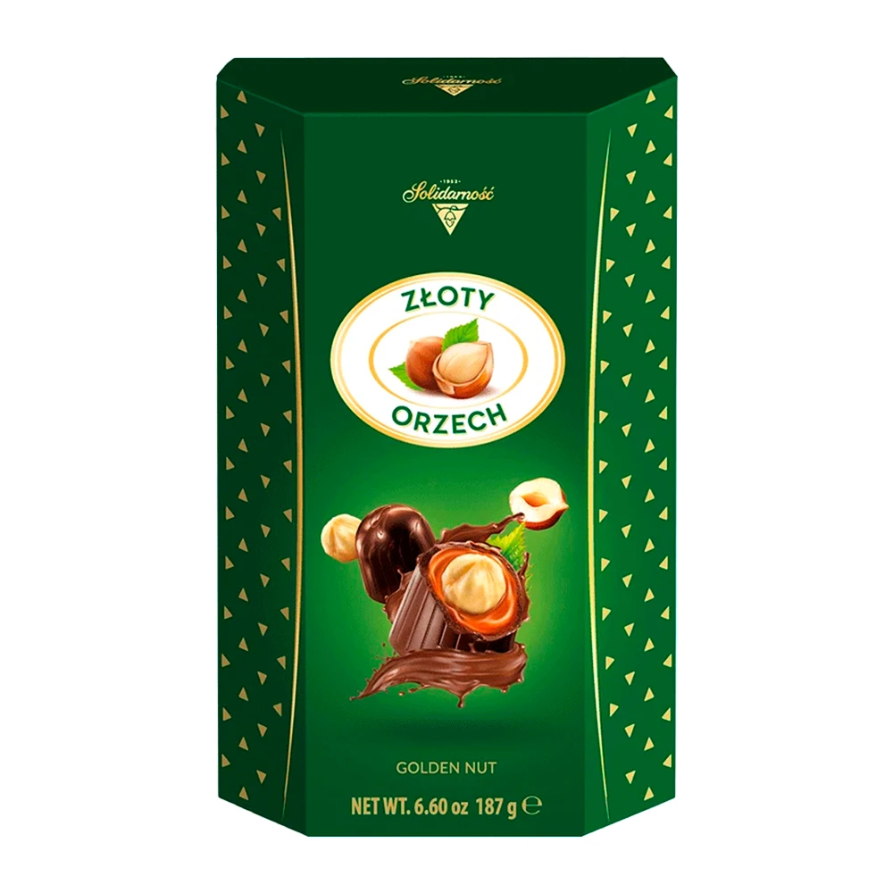 Bombom de Chocolate Ao Leite Com Recheio de Avelã Solidarnosc 187G
