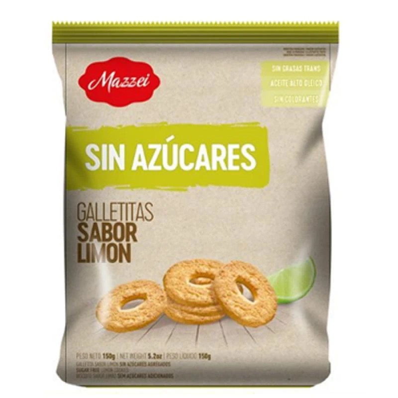 Biscoito Mazzei Limão Sem Açucar 150G 