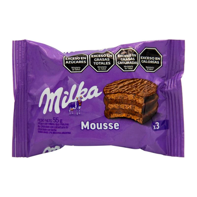 Alfajor Milka Triplo Preto com recheio de Mousse Chocolate 55G