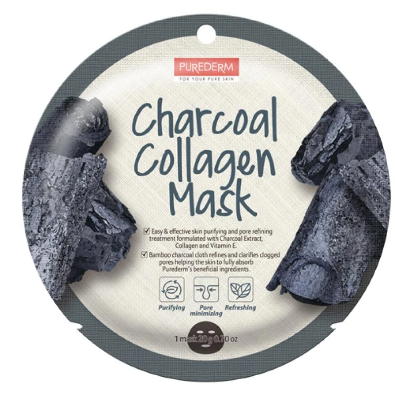Máscara Facial Purederm Charcoal Collagen 1 Unidade