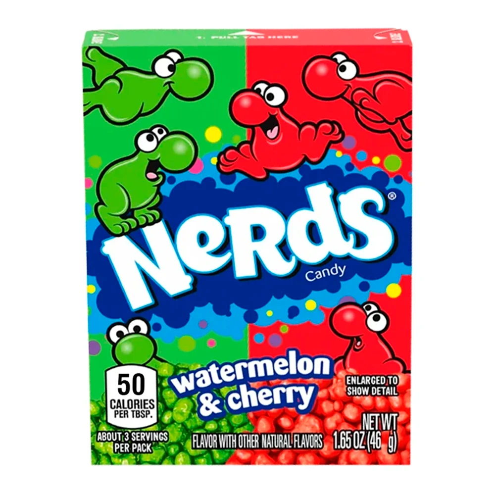 Bala Wonka Nerds Melancia e Cereja Caixa 46.7G